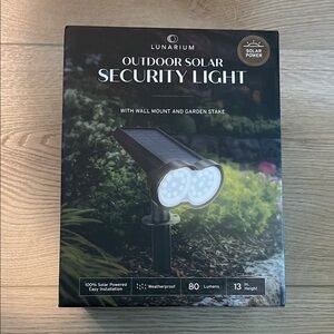 ❤️NEW!!!❤️ Lunarium Outdoor Solar Security Light - Black
